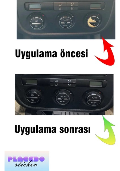 Vw Golf 5 – Jetta 5 – Passat B6 – Touran Klima Tuş Sticker Seti | Yıpranmış Tuşlar Için Etiket Seti fiyatları