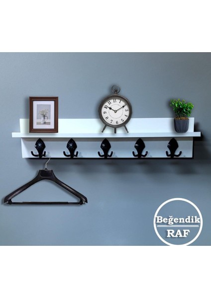 Duvar Elbise Askılığı Beyaz 80 cm