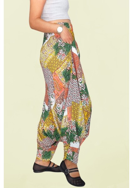 Viskon Kumaş Bohem Tarzı Kadın Şalvar