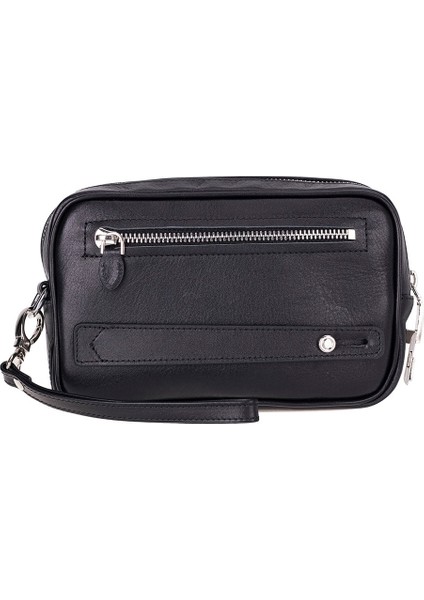 Forge Hakiki Deri, El Yapımı, Şifreli Kilitli, Erkek El Çantası, Kömür Siyah