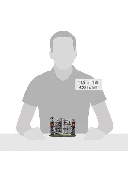 56 Köy Koleksiyonları Için Cadılar Bayramı Aksesuarları Minyatür Ürkütücü Ferforje Kapı Aydınlatmalı Heykelcik, 11 Cm, Çok Renkli modelleri