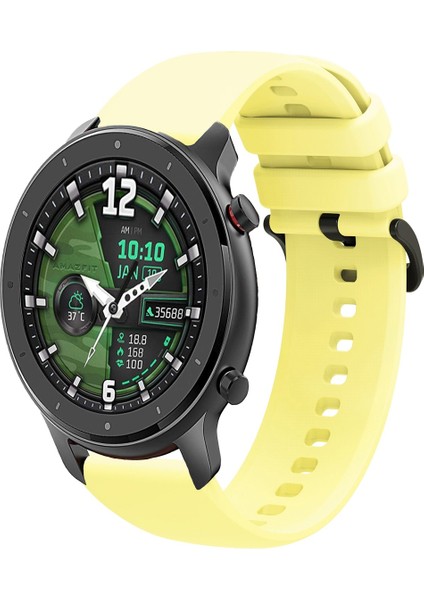 Amazfit Gtr 47MM Uyumlu Kordon Yumuşak Dokulu Soft Renk Tokalı Silikon Kayış
