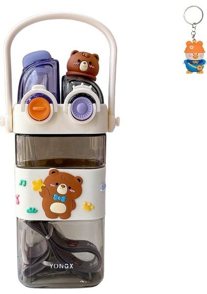 Yeni Punk Su Bardağı Çocuk Plastik Bardak Öğrenci Çift Içme Pipetli Su Isıtıcısı Çocuk Taşınabilir Su Isıtıcısı (Yurt Dışından)