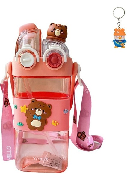 Yeni Punk Su Bardağı Çocuk Plastik Bardak Öğrenci Çift Içme Pipetli Su Isıtıcısı Çocuk Taşınabilir Su Isıtıcısı (Yurt Dışından)