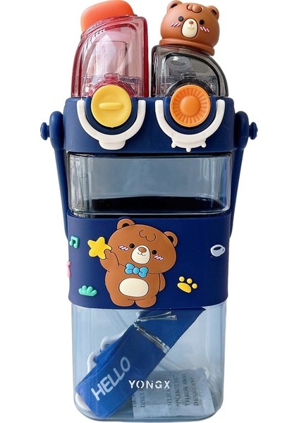 Yeni Punk Su Bardağı Çocuk Plastik Bardak Öğrenci Çift Içme Pipetli Su Isıtıcısı Çocuk Taşınabilir Su Isıtıcısı (Yurt Dışından) modelleri