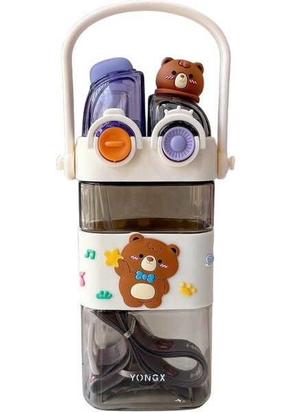 Yeni Punk Su Bardağı Çocuk Plastik Bardak Öğrenci Çift Içme Pipetli Su Isıtıcısı Çocuk Taşınabilir Su Isıtıcısı (Yurt Dışından) fırsatları