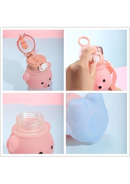 Amkobnu 800ML Ayı Su Bardağı Taşınabilir Saman Su Bardağı (Yurt Dışından) indirimleri