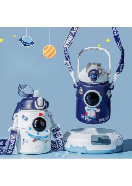 ml Astronot Karikatür Paslanmaz Çelik Taşınabilir Kayışlı Su Şişesi Çocuk Saman Izoleli Su Şışesı-Ml (Yurt Dışından) fiyatları