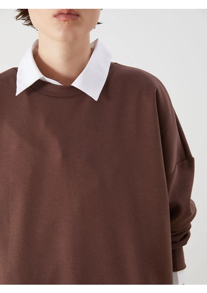 Lcw Vision Bisiklet Yaka Oversize Kadın Sweatshirt (W5) modelleri