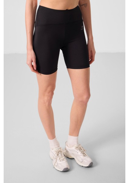 Siyah Yüksek Bel Toparlayıcı Kısa Biker Kadın Tayt - 91007 indirimleri