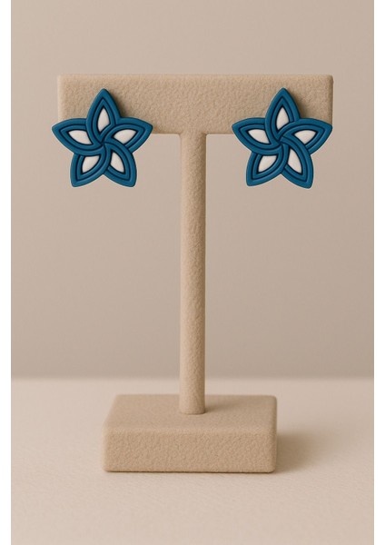 Maris- El Yapımı Maris Polimer Kil Tasarım Çiçek Küpe |modern Sanatsal fiyatları