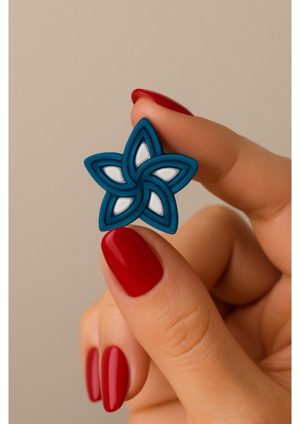 Maris- El Yapımı Maris Polimer Kil Tasarım Çiçek Küpe |modern Sanatsal modelleri