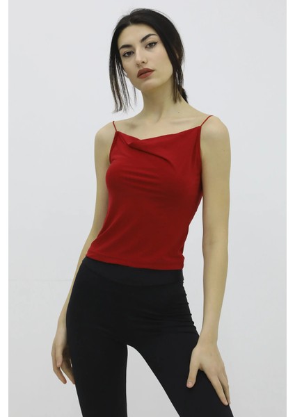 İp Askılı Bluz Kırmızı - P-019894