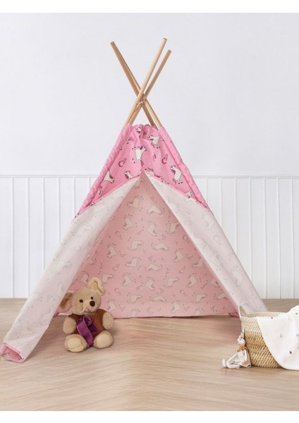 Çocuk Ahşap Direkli Geniş Oyun Çadırı Oyun Evi 150X150X200 cm fırsatları