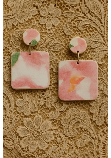 Nihal El Yapımı Tasarım Küpe | Polimer Kil Çiçekli Vintage Küpe | Hafif & Renkli fırsatları