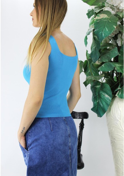 Kare Yaka Triko Atlet Mavi - LKS1230.28 fiyatları