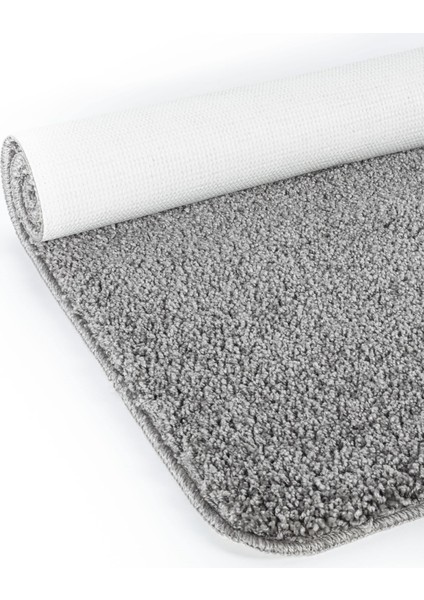 4 Parça Yıkanabilir Kaymaz Taban Banyo Paspas Seti Shaggy