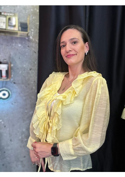 Sarı Şifonpremium Gömlek modelleri