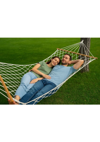 Çift Kişilik Pamuklu Hamak | El Örgüsü Bağlama Ipli 120X190 cm | 300 kg Taşıma Kapasiteli Bahçe Balkon Kamp Salıncağı modelleri