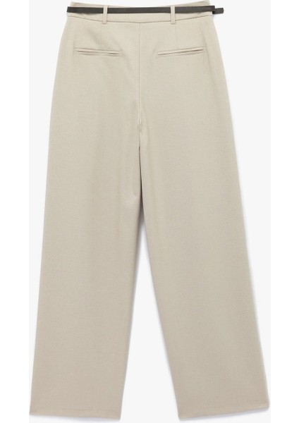 Kemer Detaylı Pileli Cepli Yüksek Bel Palazzo Pantolon 6WAK40035UW fırsatları