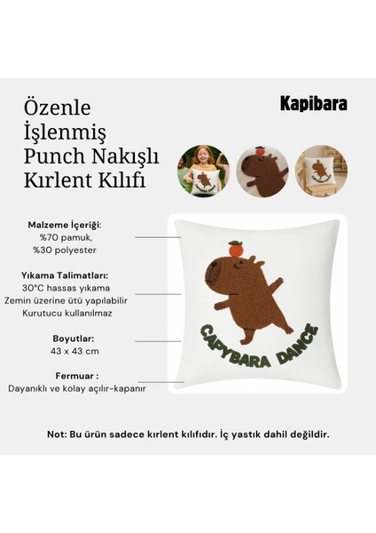 Capybara Punch Çocuk Kırlent Kılıfı