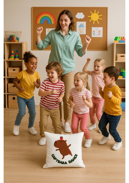 Capybara Punch Çocuk Kırlent Kılıfı