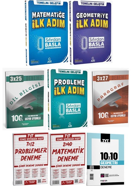 Anla Kazan + Arı 2026 Matematik+ Geometri+ Problem 0 Dan Başla + Deneme + Anla Kazan 8li Set