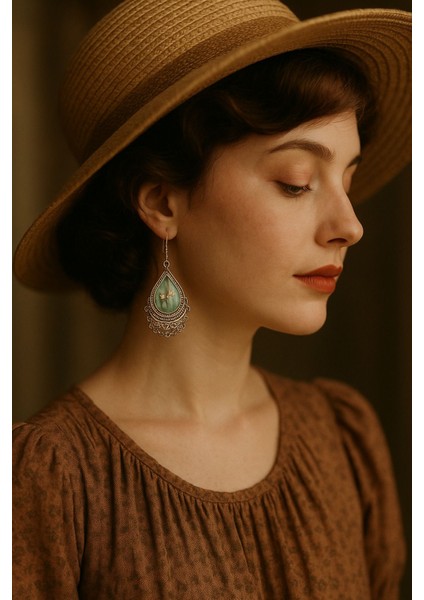Elena Vintage Reçine & Kuru Çiçekli El Yapımı Küpe fiyatları