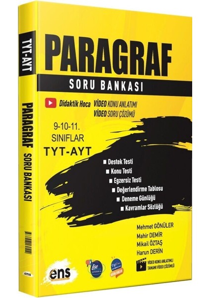 Tyt Ayt Paragraf Soru Bankası Ens Yayıncılık