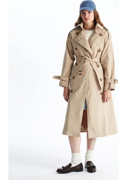 Xsıde Ceket Yaka Oversize Kadın Trençkot (W5)