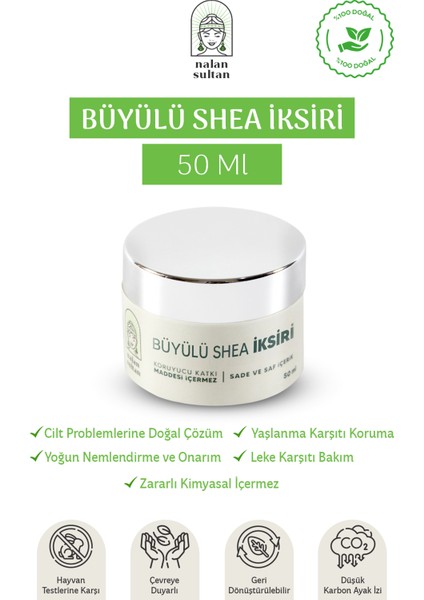 | Büyülü Shea Kremi, El Yüz Vücut Bakım Kremi, Original Shea Butter, Yüksek Onarıcı Krem (50 ml)
