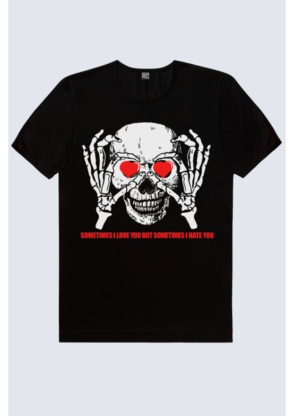 Kalp Gözler Siyah Kısa Kollu Erkek T Shirt fiyatları