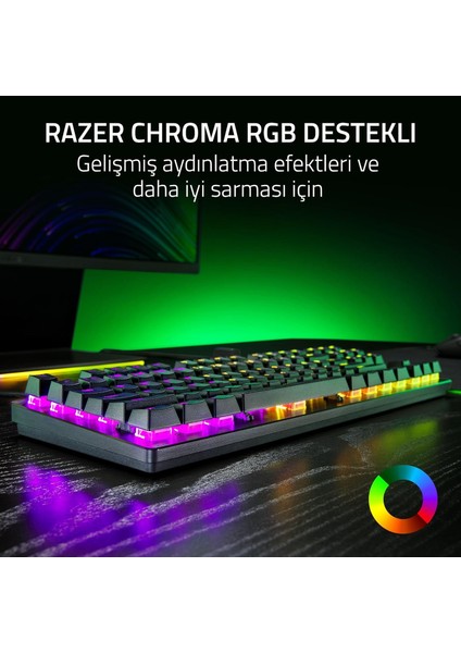 Huntsman V3 x Tenkeyless (Mor Anahtar) - Espor Için Optik Klavye - Sayısal Tuş Takımı Tasarımı Yok - Programlanabilir Tuşlar - Rgb Teknolojili - Qwerty Tr-Düzen | Siyah