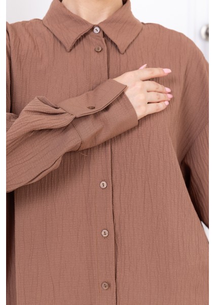 Gofre Kadın Gömlek Pantolon Ikili Takım fırsatları