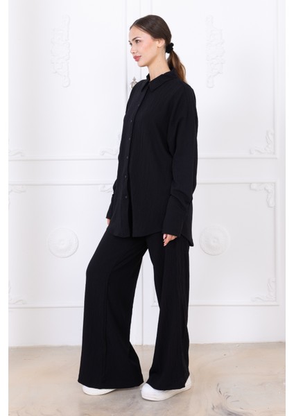 Gofre Kadın Gömlek Pantolon Ikili Takım fiyatları