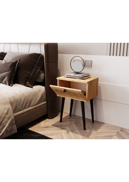 Melura Komodin %100 Mdf Lake Boyalı Ahşap Ayak modelleri