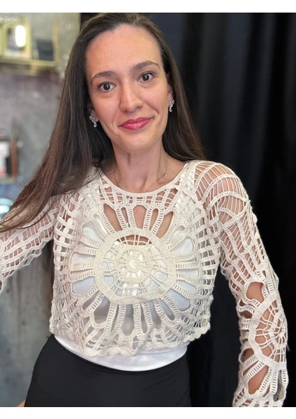 Triko Transparan Crop modelleri