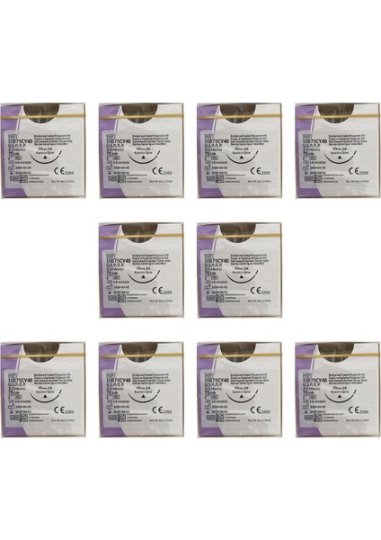 Trusynth - Pga No: 2 75CM 3/8 Keskin 40MM V-076 - 10 Paket