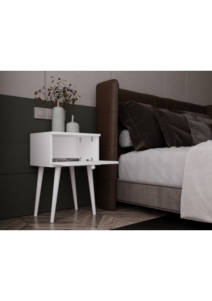Melura Komodin %100 Mdf Lake Boyalı Ahşap Ayak fiyatları