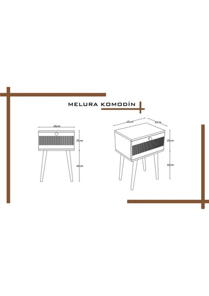 Melura Komodin %100 Mdf Lake Boyalı Ahşap Ayak fırsatları