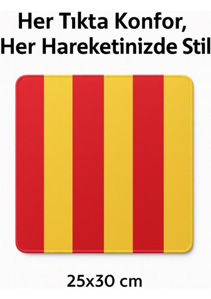 25×30 cm Kırmızı‑sarı Çizgili Mouse Pad Cim Bom Tutkunlarına Özel