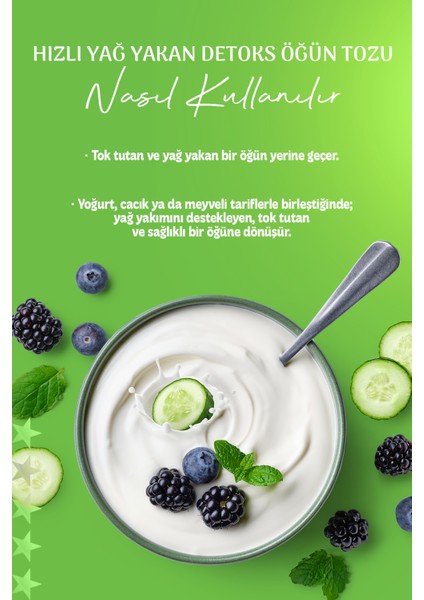 | Hızlı Yağ Yakan Detoks Öğün Tozu %100 Naturel Detoks Diet Meal (1 Aylık) 250gr fırsatları