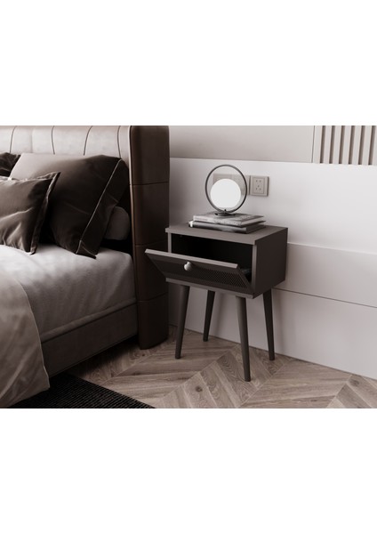 Melura Komodin %100 Mdf Lake Boyalı Ahşap Ayak modelleri