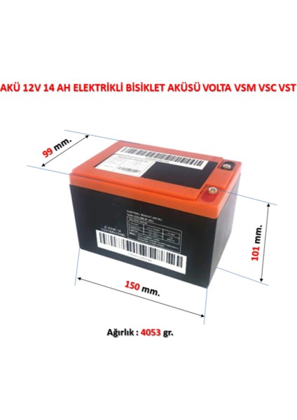 E Bike Şarj Edilebilir Kapalı Kurşun Asit Akü 12V 14AH /2hr Batarya Şarjlı Bisiklet Aküsü E Bike Akü Rmg 6dzm-14 fırsatları