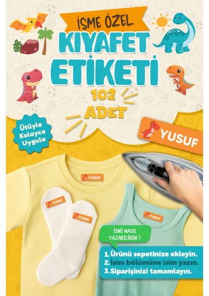 Kıyafet Etiketi - Okul Kıyafetlerine Kişiye Özel 30 Saniyede Kolay Uygulama Yıkanabilir - Yıldızlar