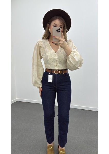 Juliet Lacivert Yüksek Bel Slim Fit Jeans modelleri