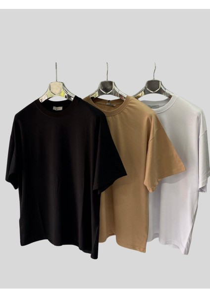 Kadın/erkek Unisex Oversize 3'lü T-Shirt
