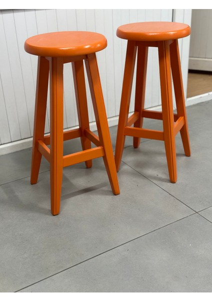 Taburecity-Ahşap Turuncu Renk Tabure -80 cm -1 Adet fiyatları