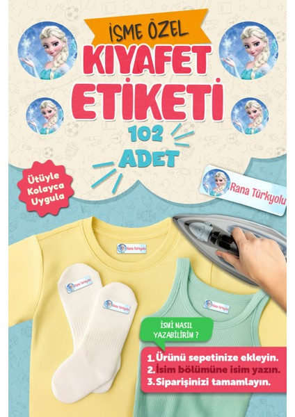 Kıyafet Etiketi - Okul Kıyafetlerine Kişiye Özel 30 Saniyede Kolay Uygulama Yıkanabilir Elisa Etiket