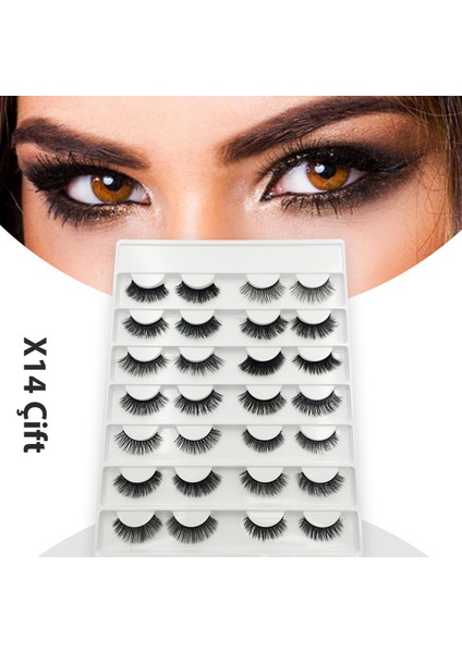 14LÜ Ipek Kirpik Seti - 3D 14 Farklı Model Ipek Kirpik Seti